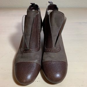 Plenty By Tracy Reese Leather Wedge Bootie Boots